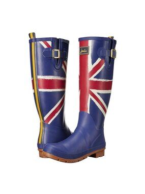 Joules Union Jack Tall Rain Boots Wellies 10